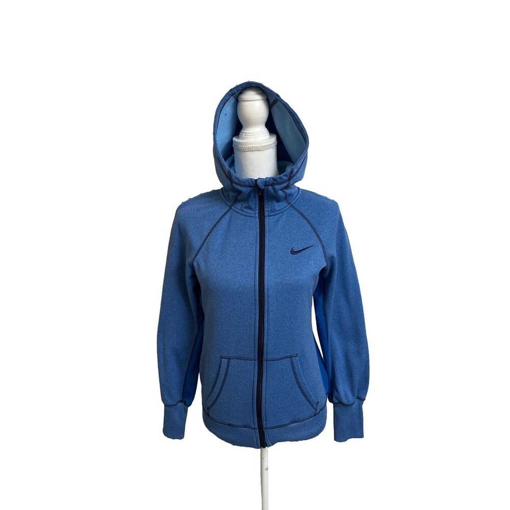 Nike Women's S Full Zip Therma-Fit Full Zip Hoodie Sweatshirt Jacket Hooded Blue
